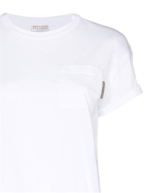 T-shirt in cotone bianco Brunello Cucinelli | MPT18BB300C159